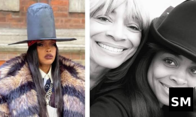 Person wearing a large hat.